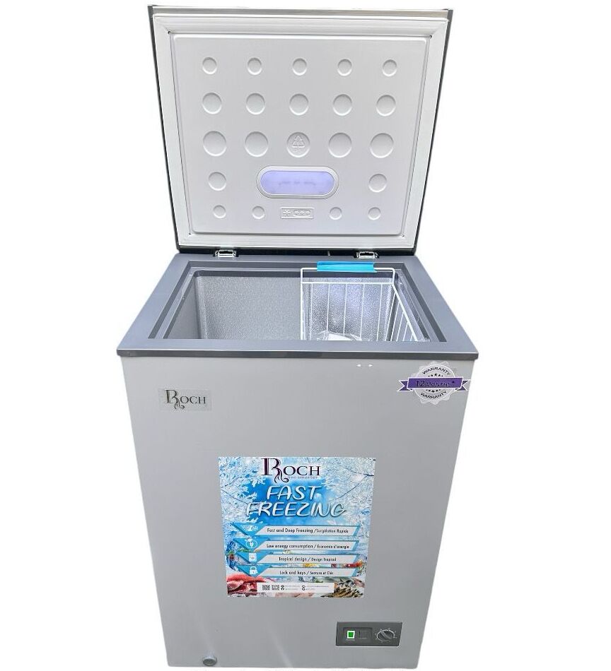 Congélateur coffre ROCH RCF‑120‑B – 120 L – Gris