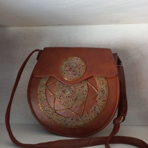 Le Sac Cercle en Cuir & Perles – L'Élégance à l'état pur