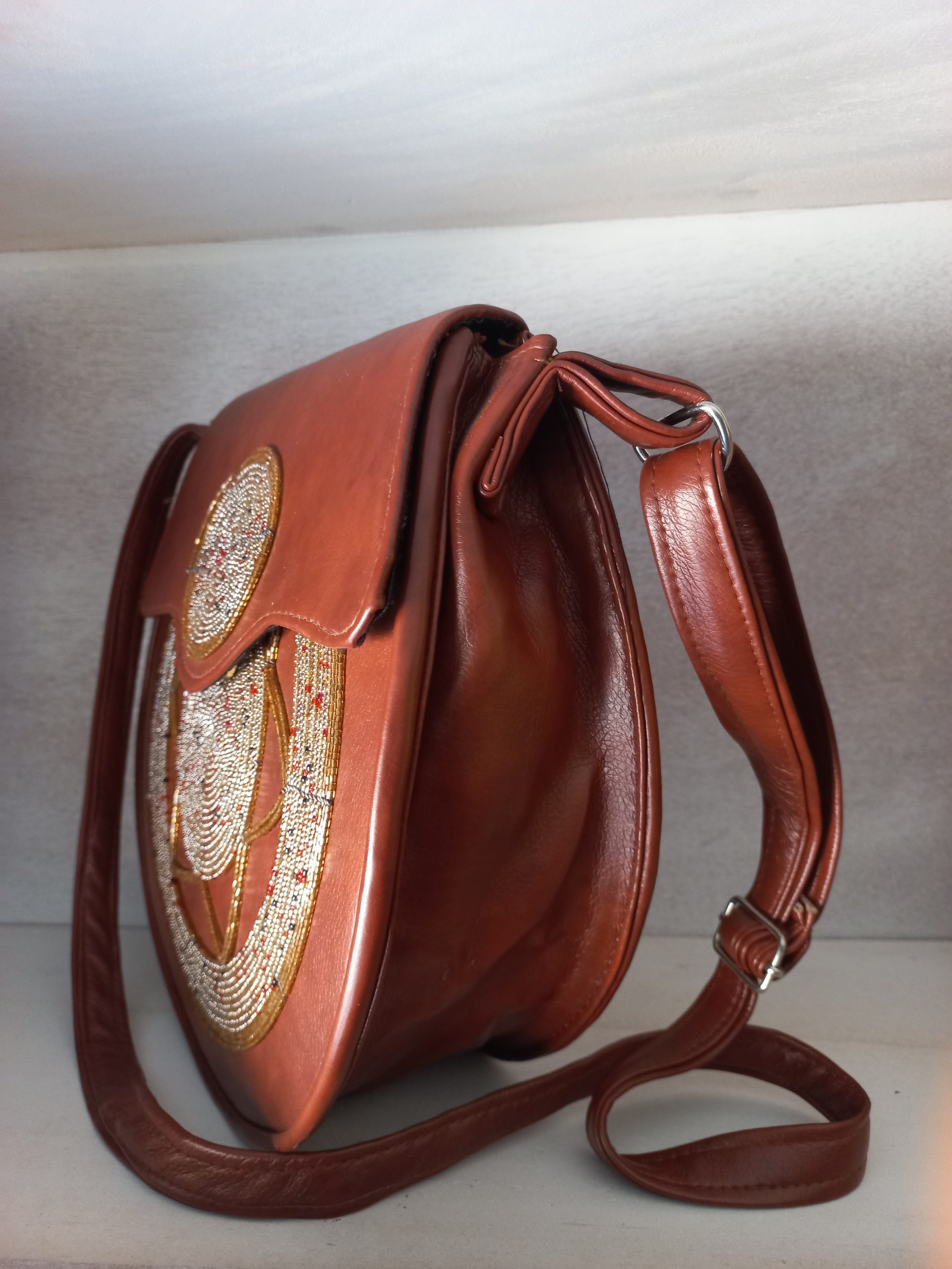 Le Sac Cercle en Cuir & Perles – L'Élégance à l'état pur – Image 2